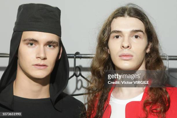 Model backstage during the Ratier fashion show during Sao Paulo Fashion Week N46 Fall/Winter 2019 on October 26, 2018 in Sao Paulo, Brazil.