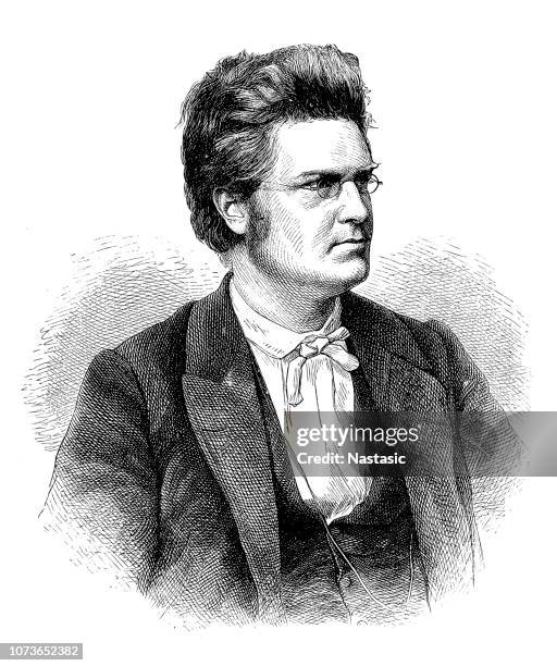 bjørnstjerne bjørnson, norwegian writer, 1832-1910 - björnstjerne björnson stock illustrations