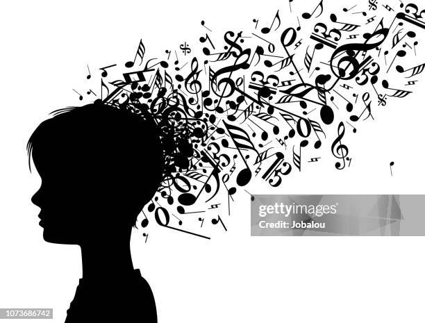 head of a creative musician child - artist stock illustrations