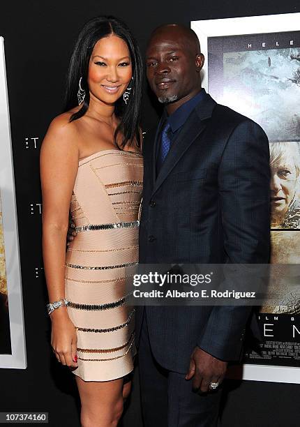 Designer Kimora Lee and actor Djimon Hounsou arrive at the Premiere of Touchstone Pictures & Miramax Films' "The Tempest" at the El Capitan Theatre...