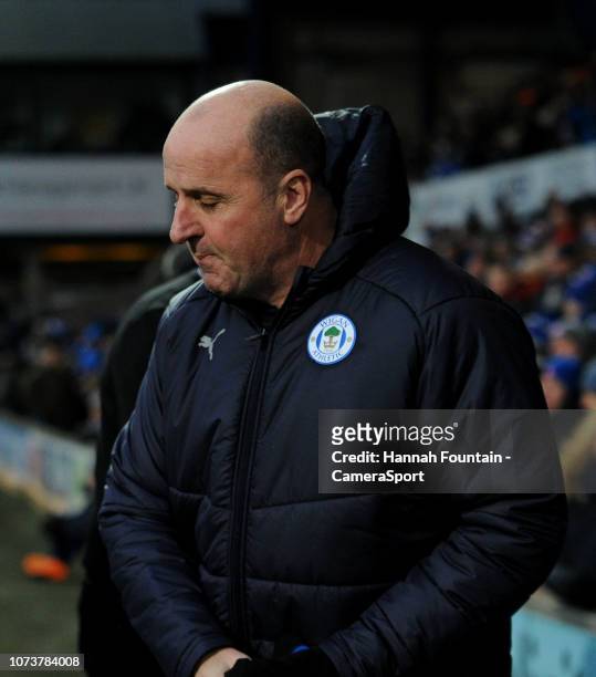 Wigan Athletic manager Paul Cook during the Sky Bet Championship match between Ipswich Town and Wigan Athletic at Portman Road on December 15, 2018...
