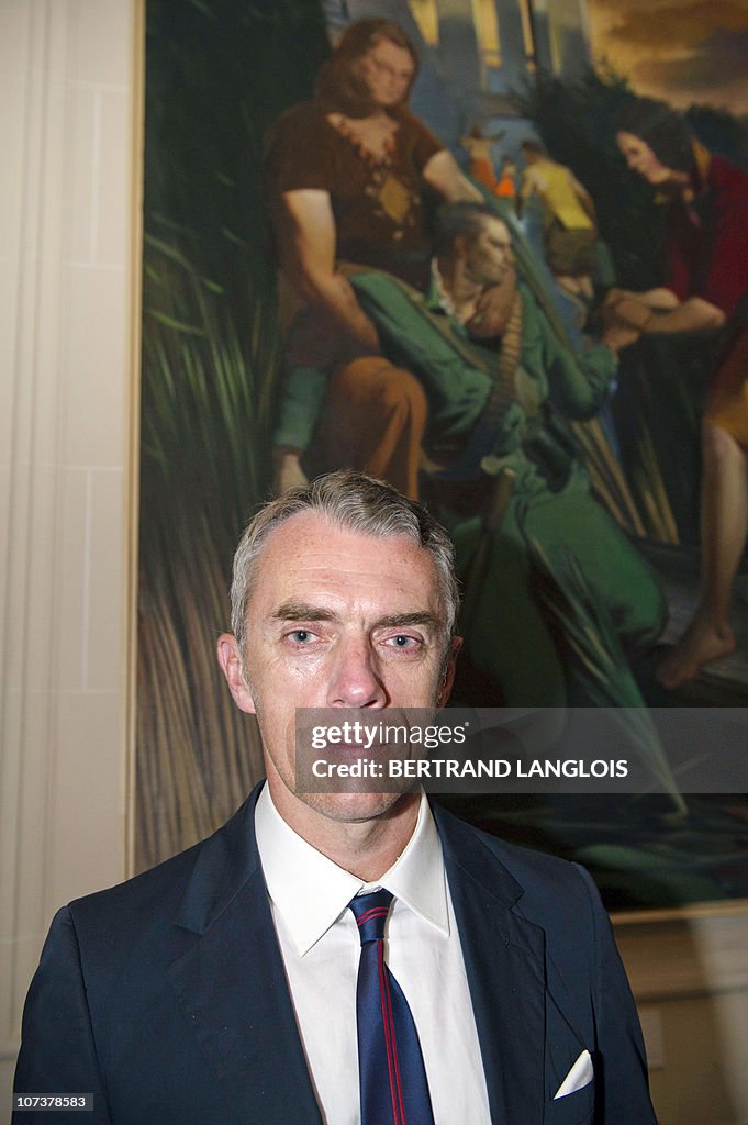 German Neo Rauch German painter Neo Rauch poses in front of his painting 'Das... Photo d ...