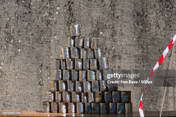 stacked pyramid photos and premium high res pictures -... Pyramid Of Cans Photos and Premium High Res Pictures - Getty Images