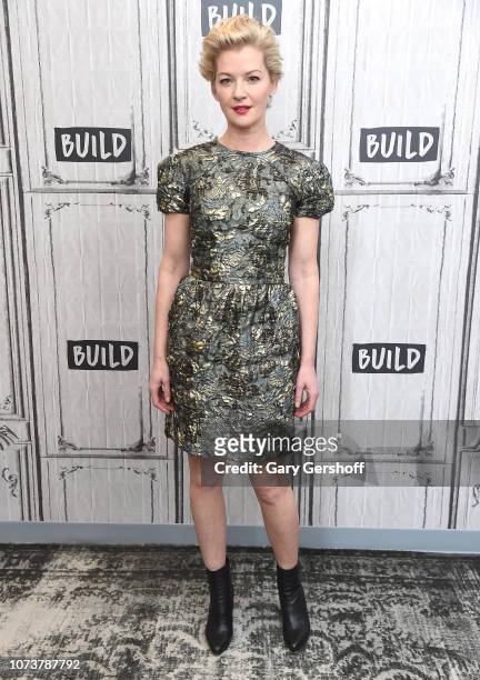 Actress Gretchen Mol visits Build Series to discuss the Syfy TV series 'Nightflyers' at Build Studio on November 28, 2018 in New York City.