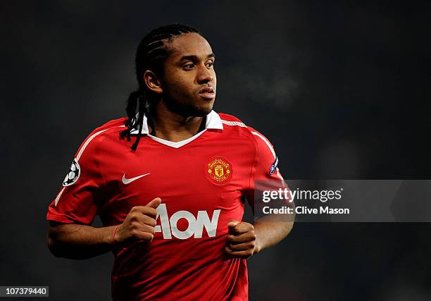 Anderson of Manchester United looks on during the UEFA Champions League Group C match between Manchester United and Valencia at Old Trafford on...