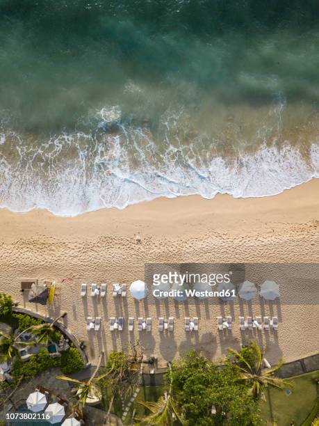 indonesia, bali, nusa dua, aerial view of nikko beach - ヌサデュア ストックフォトと画像