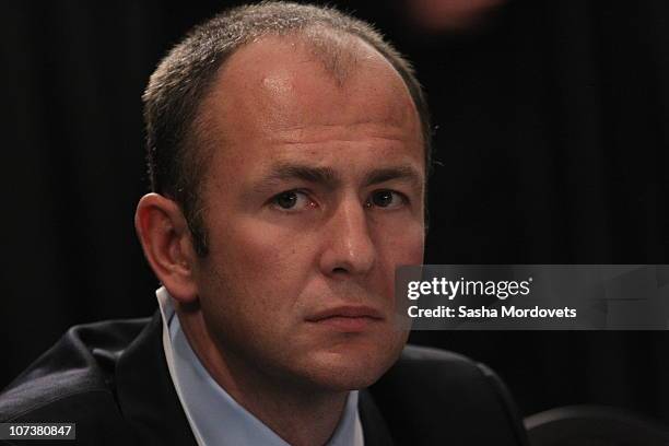 Russian businessman and billionaire Andrey Melnichenko attends a business forum at the the EU-Russia Summit on December 7, 2010 in Brussels, Belgium....