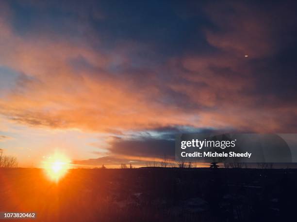 glorious sunrise in alberta - sheedy stock pictures, royalty-free photos & images