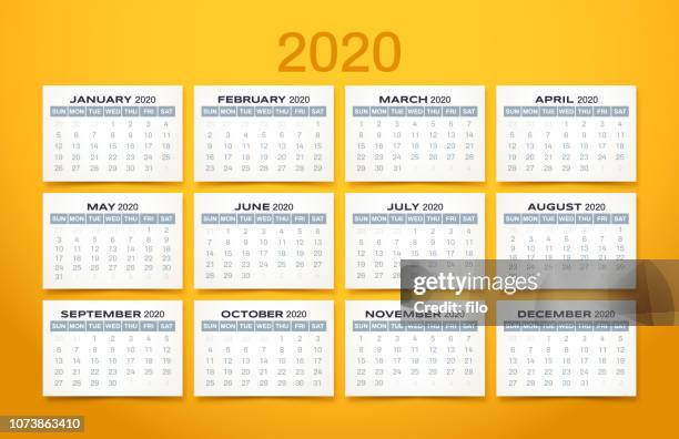calendar year 2020 - july 2020 stock illustrations
