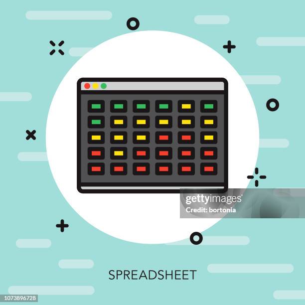 spreadsheet thin line interface icon - spreadsheet computer stock illustrations