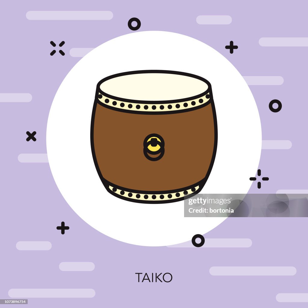 Taiko Thin Line Japan Icon