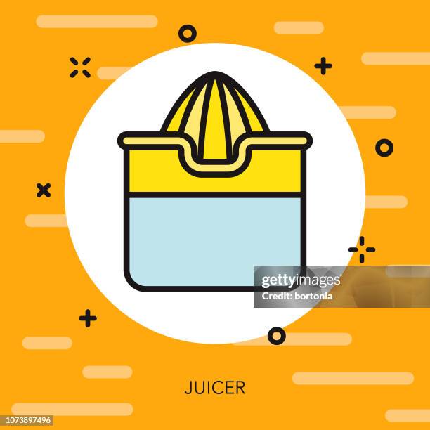 juicer thin line breakfast icon - squeeze stock illustrations