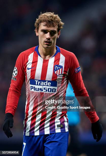 Antoine Griezmann of Atletico de Madrid looks on during the Group A match of the UEFA Champions League between Club Atletico de Madrid and AS Monaco...