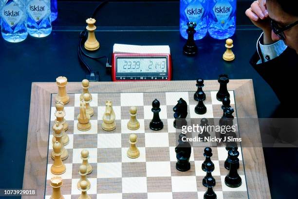 Fabiano Caruana during the Tie-break games of the World Chess Championship 2018 won by Norwegian title holder, Magnus Carlsen on November 28, 2018 in...