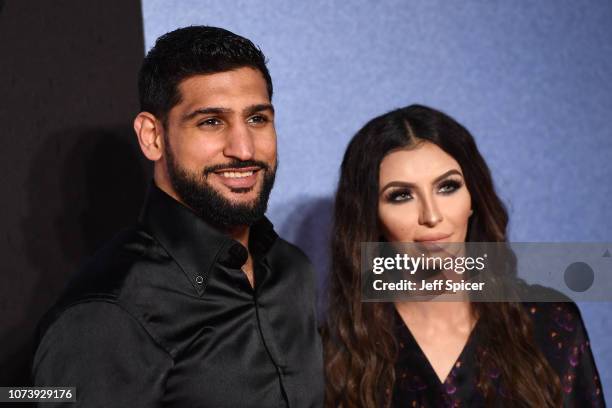 Amir Khan and Faryal Makhdoom attend the European Premiere of "Creed II" at BFI IMAX on November 28, 2018 in London, England.