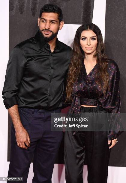 Amir Khan and Faryal Makhdoom attend the European Premiere of "Creed II" at BFI IMAX on November 28, 2018 in London, England.