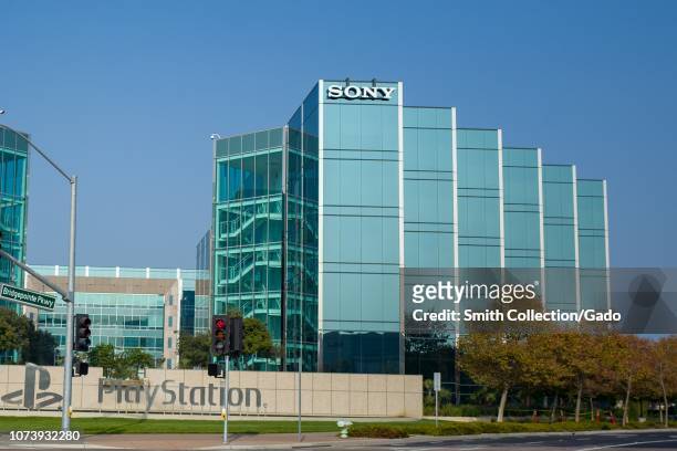 Facade at regional headquarters of Sony Interactive Entertainment, as well as headquarters of the PlayStation division of Sony, in the Silicon...