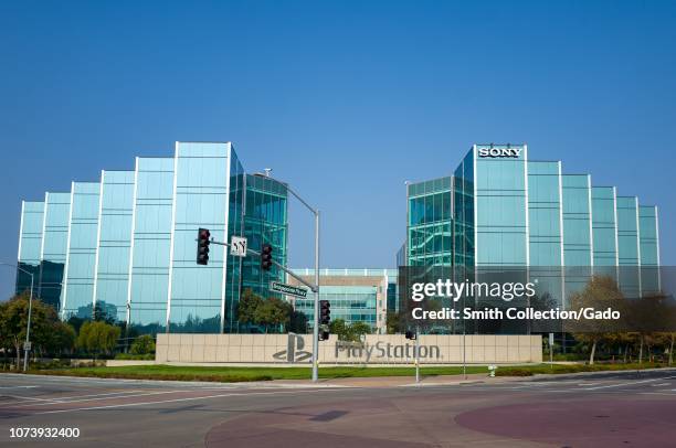 Facade at regional headquarters of Sony Interactive Entertainment, as well as headquarters of the PlayStation division of Sony, in the Silicon...