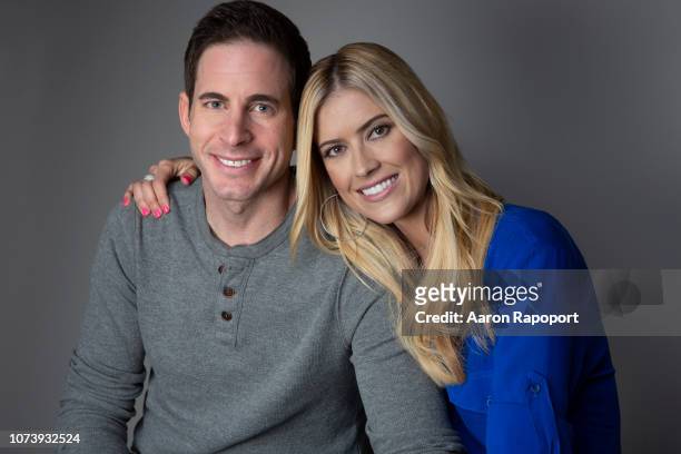 'Flip or Flop' hosts pose for a portrait session in November 2017 in Los Angeles, California,