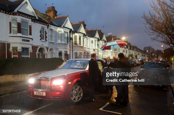 The Rolls Royce car of David Gold, chairman of West Ham ahead of the Premier League match between Fulham FC and West Ham United at Craven Cottage on...