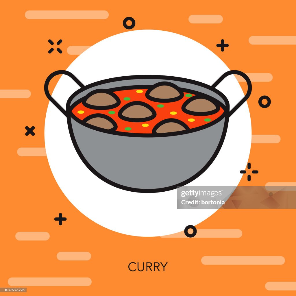 Curry Thin Line India Icon