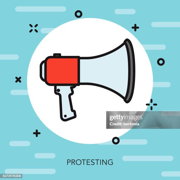 protest thin line election icon - us constitution stock illustrations