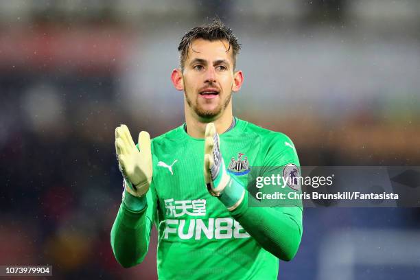 Martin Dubravka of Newcastle United applauds the crowd after the Premier League match between Huddersfield Town and Newcastle United at John Smith's...