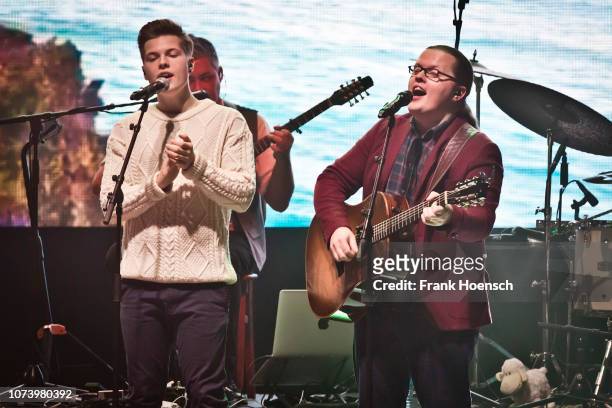 Gabriel Jerome Kelly and Angelo Kelly perform live onstage during a concert at the Tempodrom on December 15, 2018 in Berlin, Germany.