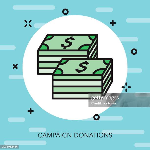campaign donations thin line election icon - campaign donation stock illustrations