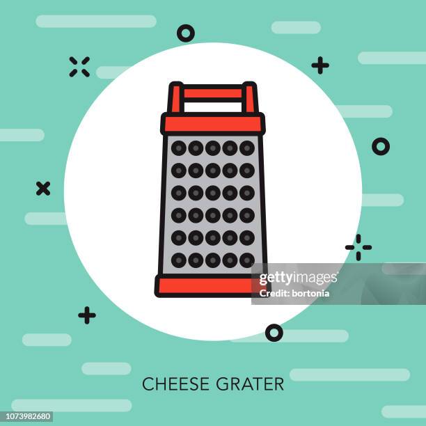 grater thin line kitchen tools icon - cheese grater stock illustrations