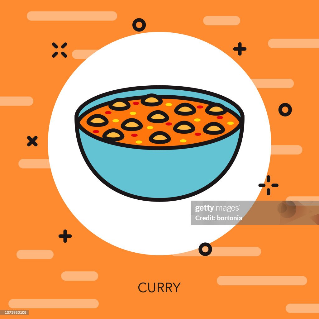 Curry Thin Line India Icon
