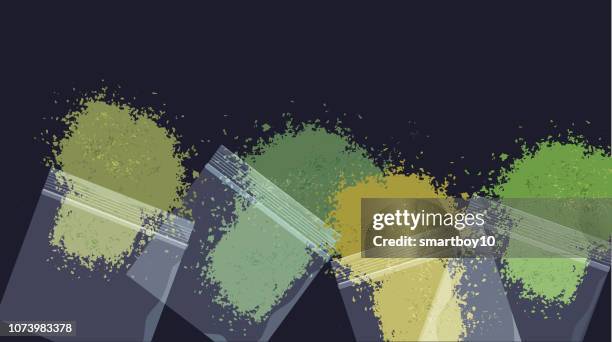 cannabis bags - k2 stock illustrations