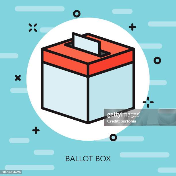 ballot box thin line election icon - ballot box stock illustrations