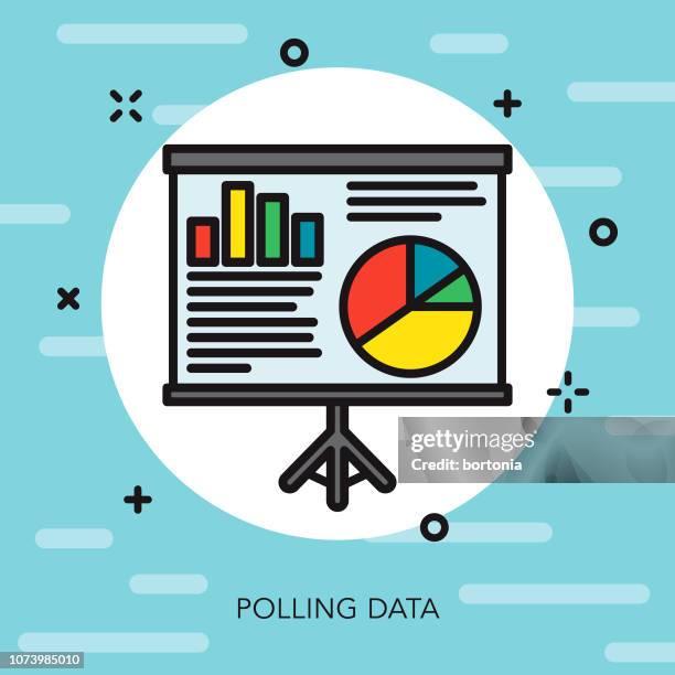 polling data thin line election icon - organizational chart clip art stock illustrations