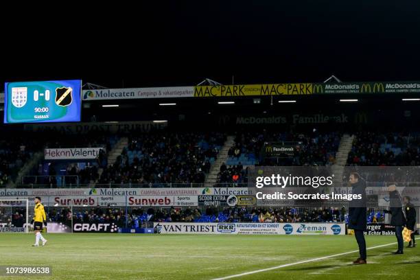 Coach John van t Schip of PEC Zwolle during the Dutch Eredivisie match between PEC Zwolle v NAC Breda at the MAC3PARK Stadium on December 15, 2018 in...