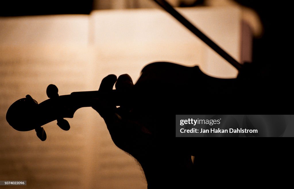 Person Playing The Violin