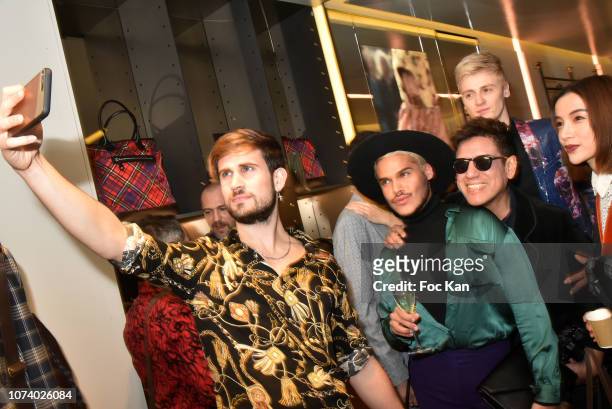 Influencer Yanis Bargoin, a guest, Leon Rgus, Yanis Bargoin, Jean Marc Mondelet;Asabella Xia pose for a selfie during Blake Magazine 10th Anniversary...