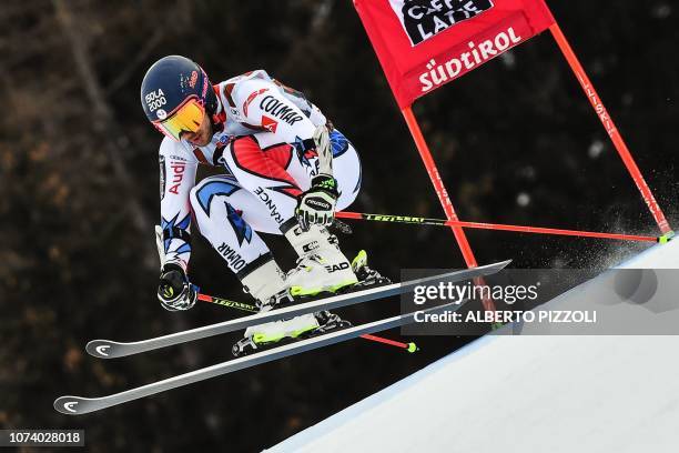 France's Mathieu Faivre competes in the the FIS Alpine World Cup Men Giant Slalom on December 16, 2018 in Alta Badia, Italian Alps.