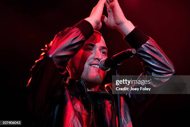 Mike Posner performs onstage during the 2010 WNCI Jingle Ball at the Lifestyle Communities Pavilion on December 7, 2010 in Columbus, Ohio.