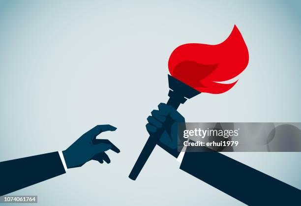 stockillustraties, clipart, cartoons en iconen met brandende fakkel - fakkel