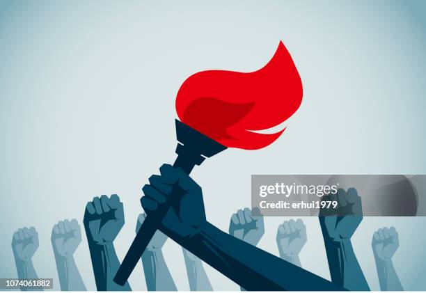 brennende fackel - sozialismus stock-grafiken, -clipart, -cartoons und -symbole