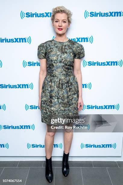 Actress Gretchen Mol visits the "Sandyland" show on "Radio Andy" at SiriusXM Studios on November 28, 2018 in New York City.
