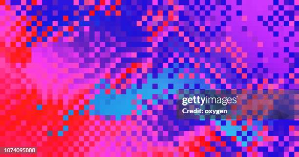 abstract pixelated vibrant background - pixellisation photos et images de collection