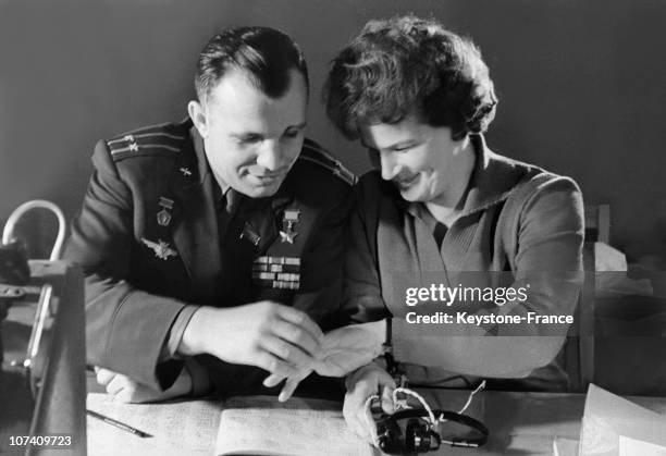 Soviet Cosmonauts Yuri Gagarin And Valentina Tereshkova On June 1St 1963.