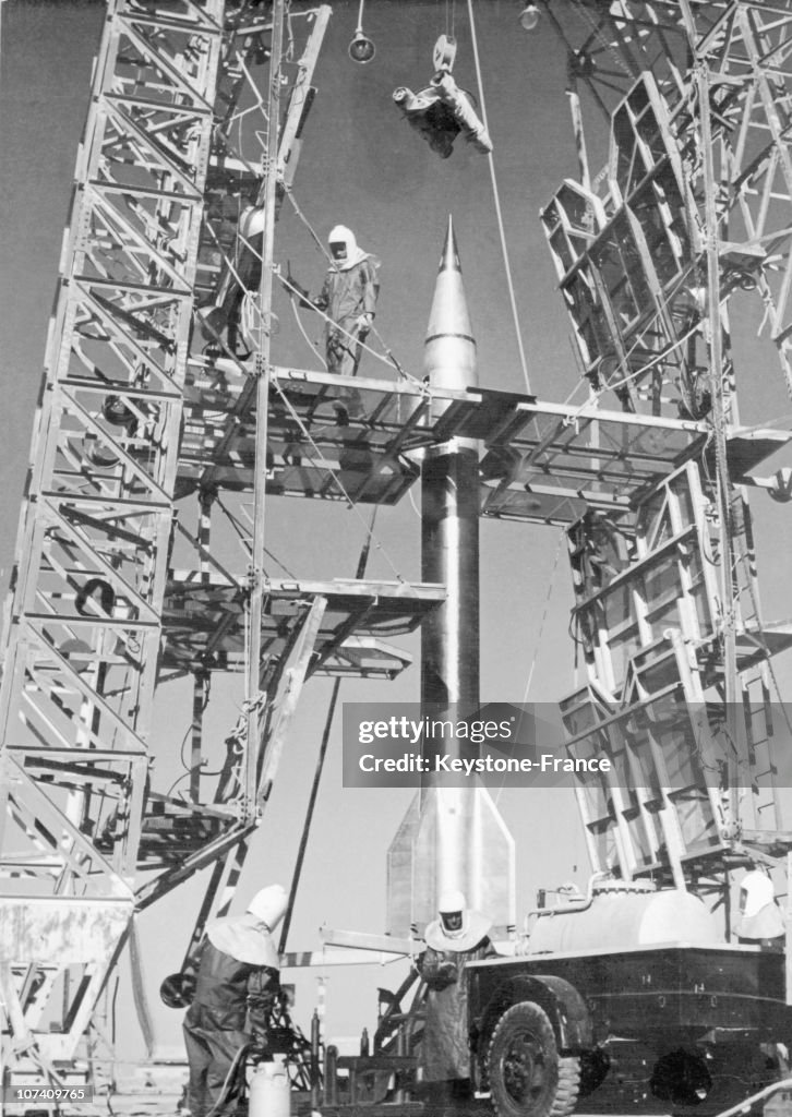 The French Space Rocket Veronique On Its Pad In 1961