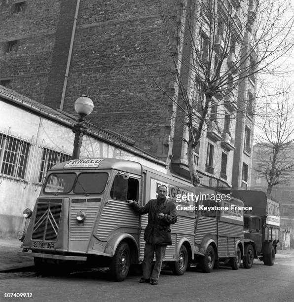 Report On A Factory Of Frigeco Refrigerator In Region Parisian: The Trucks And The Camionettes Of Delivery On January 1St 1955.