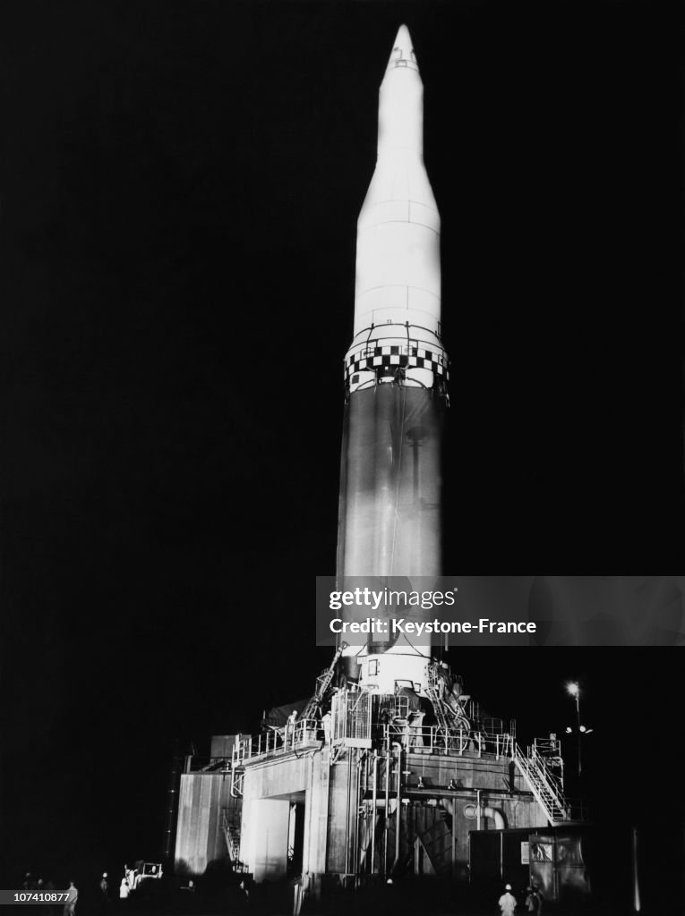 The Launch Of Saturn C-1 Rocket In Usa In The Sixties.