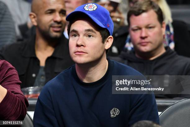 Actor Adam DeVine attends a basketball game between the Los Angeles Clippers and the Phoenix Suns at Staples Center on November 28, 2018 in Los...