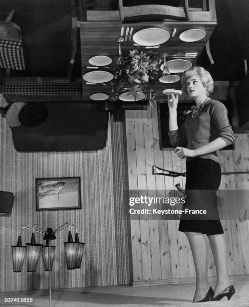 Drink Standing On Her Head At Manchester In England On March 1961