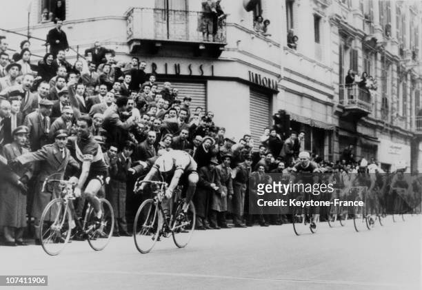 Rik Van Looy The Winner Of The Bicycle Race Milan Sanremo In Italy In 1958.